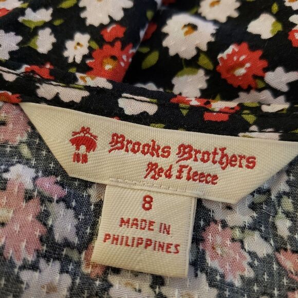 Brooks Brothers Floral Wrap Top Sz 8 - Picture 5 of 6